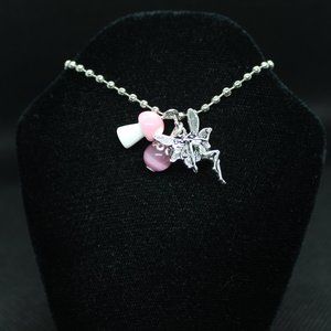 Pink Fairy Cat's Eye Necklace Crystal Witch